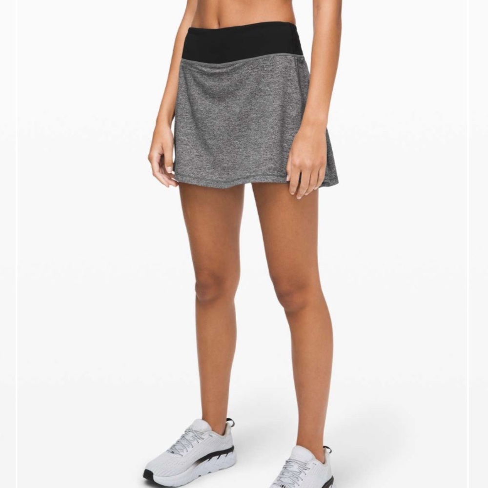 LULULEMON grey pace rival skirt tall no panels